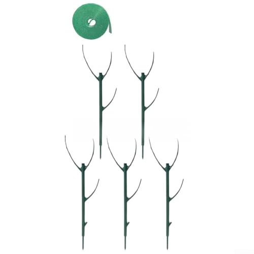 Pali di supporto per piante Monstera impilabili, confezione da 5 paletti in plastica verde per piante rampicanti interne ed esterne, pali per piante da 28 cm per filodendro e pothos (5)