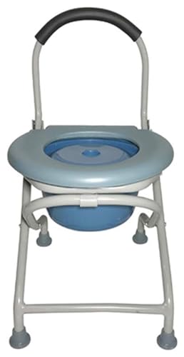 Bedside Commodes Lightweight Shower Chair Bariatric Toilet Seat Folding Potty Chair with Bucket/Lid Safety Steel Frame Bathroom Support Daily Living Aids