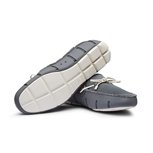 SWIMS Mens Loafers, Braided Lace Shoes for Men, Casual Beach Loafer, Comfortable Summer Shoe, Stylish Lightweight Walking Footwear, Quick Dry Breathable Eco Friendly Footbed (Basalt Grey,8)4