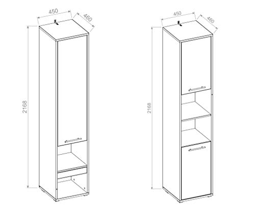 Schrankbett QMM Traum Möbel Wandklappbett 140×200 cm mit Lattenrost und Regalen