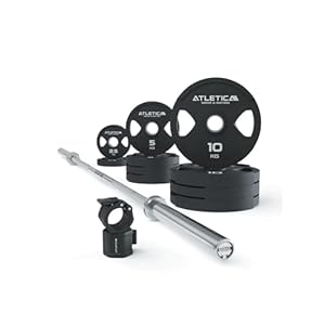 ATLETICA Sigma Sigma Starter halterstangen set voor training | 65 kg Dual Gripper Plates | Pro Collars | je instap in de wereld van de krachtsport