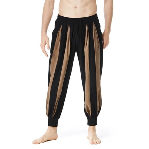 Pantalon léger homme été à blocs de couleurs et taille élastique