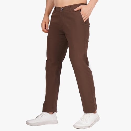 Image of Men's Regular Fit Linen Trousers | Slim Fit Lightweight Casual Pants | Stylish Dress Pants for Office or Travel | Premium Luxury Linen Trouser Pant with Breathable Comfort