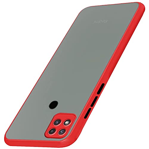 Image of TheGiftKart Translucent Back Case Cover for Mi Redmi 9 /9 Activ /Poco C31 | Smoked Matte Back | 360 Degree Protection | Hard Back Case Cover for Redmi 9 /9 Activ /Poco C31 (PC & TPU, Red Bumper)