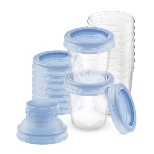 Set aus AVENT 4-in-1 Dampfgarer mit Mixer Premium, Babynahrungszubereiter, spülmaschinenfest, Modell SCF883/01 + Philips AVENT Aufbewahrungssystem für Muttermilch (Modell SCF618/10)