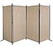 Produktbild QUICK STAR Paravent 4 Teilig 165 x 220 cm Stoff Raumteiler Trennwand Balkon Sichtschutz Stellwand Faltbar Sand