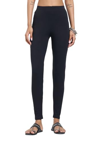 Image of Rangmanch by Pantaloons Women's Cotton Stretch Bottoms | Skinny Fit | Mid Rise Waist | Ankle Length