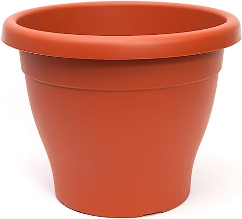 ABD Maceta mediterránea plástico con Orificios Interiores. para jardín Exterior, terraza, balcón e Interior del hogar (40 cm, Terracota)