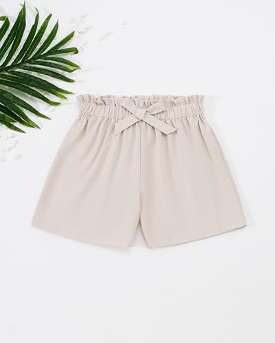 Image of Weebaby Girls Clothes 2 Piece Outfits Cute Kid Clothes Crop Top Paperbag Waist Shorts Set Summer Clothes for Tween Girls
