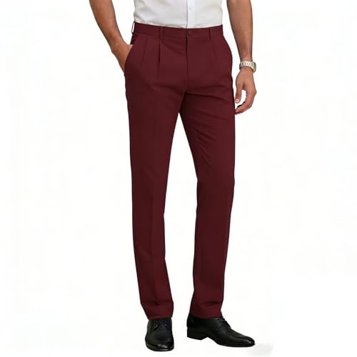 Yiistlccy Mens Dress Slacks Pleated Formal Pants for Men Work