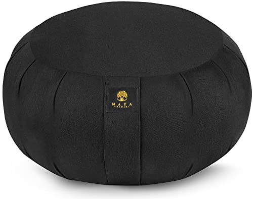 MAYA LUMBINI Luxury Meditation Cushion [4 Colors, 2 Adult Sizes] - Comfy Kapok Filling - Designed to Prevent & Relieve Back Pain - Certified Organic & Bug Proof