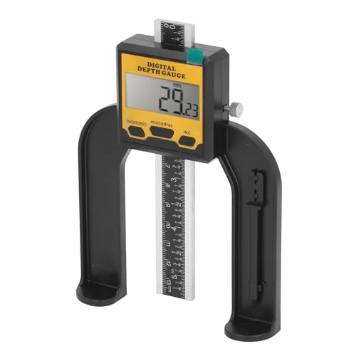 Digitaler Tiefenmesser, Holzbearbeitungs-Tiefenmesser, Tiefenmesser, Magnetische Basis, Messwerkzeug für Oberfräsentisch und Digitalen Winkelmesser, 0,01 Mm Auflösung