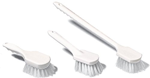 Image of SPARTA 4054200 Nylon Dish Scrub Brush, Utility Brush, Cleaning Brush With Hanging Hole For Kitchen, Restaurant, Home , 8 Inches, White, (Pack of 12)