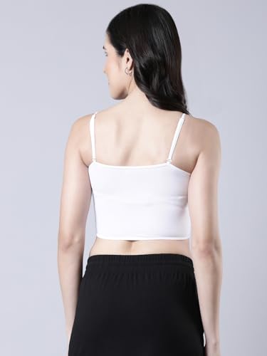 Image of Femmora Body Hugging Crop Top, Soft and Comfortable Cotton Fabric and Adjustable Shoulder Strap and Detachable Cookie Pad, for Women, Pack of 1