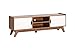 Myoshome - Mueble TV Salon Mesa para TV Color Roble Oscuro y Blanco 150 x 40 x 50 cm