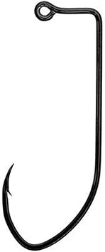 Eagle Claw 500BP-8 Pro-V 90 Degree Non Offset Jig Hook, Size 8, Platinum Black, Package of 100