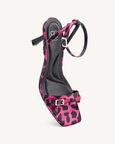 Women's Leopard Stiletto Sandals - Fashionable Square Toe Lace-Up Evening High Heels for Parties & Summer3