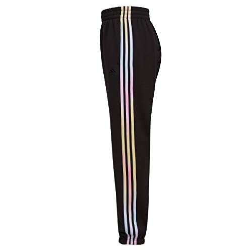 adidas Allover Print 3-Stripe Fleece Joggers Boys 8-20 (as1, Alpha, m, x_l, Regular, Black)