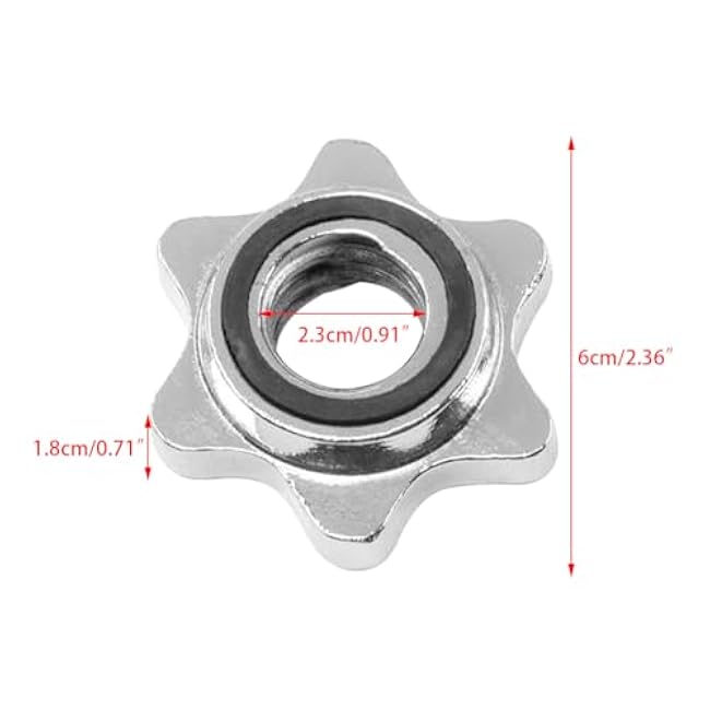 CALIDAKA 2pcs Standard Barbell Spin-Lock Collars Screw Clamps 0.91 Diameter Rubber Steel Anti-Slip Spin-Lock Collars for Dumbell Weight Lifting