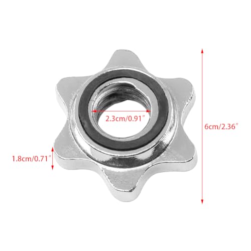 2pcs Barbell Screw Collar Dumbbell Screw Clamps,23mm Standard Barbell Spin-Lock Collars Screws Clamps for Fitness Equipment Weight Lifting Barbells Or Dumbbell Bar