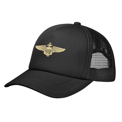 Lista de Gorros de aviador para Mujer - los preferidos. 46 Sombrero de aviador naval con alas de piloto ajustable y transpirable, gorra de béisbol para hombres y mujeres, Negro -, One Size