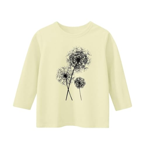 Girls Tops 3/4 Sleeve Shirts Round Neck Loose Casual Blouses Floral Print Tshirts Summer Cute Tops Tee for 3to13 Y2