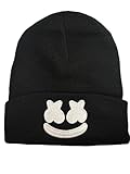 Video Game Marsh Mellow Smily Face Techno DJ Fashion Fortnit Trend Classic Winter Warm Knit Hat Beanie Cap Fort Children Adults Adolescents Cap Black