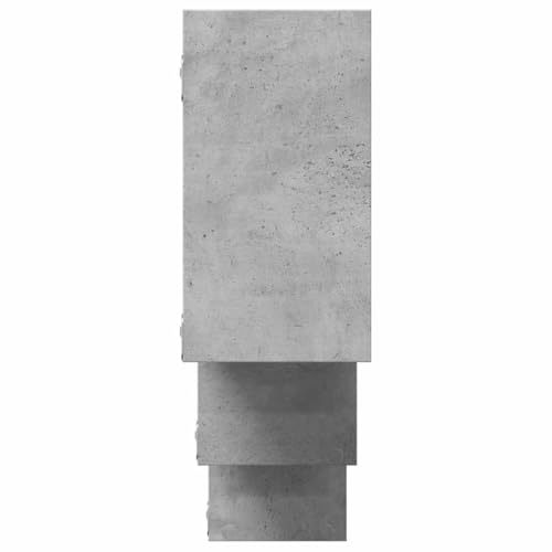 Estantería de pared de madera gris hormigón con acabado refinado y minimalista 6