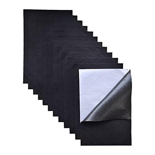 Jtnohx Hojas de Fieltro Autoadhesivas, 12 Piezas Hojas de Fieltro con Adhesivo 20x30cm, Tela Adhesivo para Manualidades(Negro)