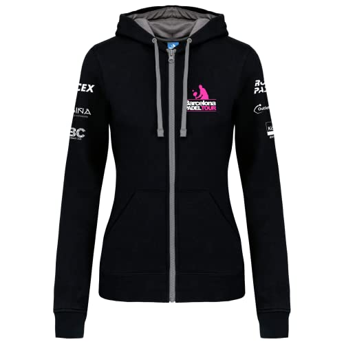 Barcelona Padel Tour - Sweat-Shirt À Capuche Zippé pour Femme - Veste De Sport avec Impression Spéciale Padel - Sportswear - Rose - XL Cover