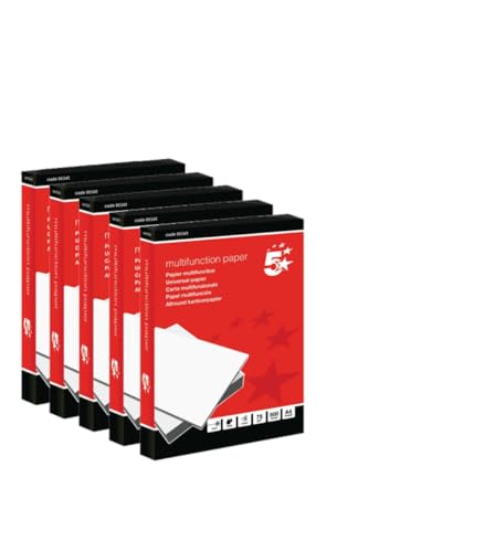 5 Star Copier Paper A4 White 75gsm – Quality Printer & Copier Paper, Pack of 2500 Sheets (FS00345) -FST