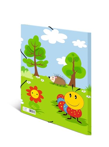 HERMA Sammelmappe A3 Kinder Geburtstag, Eckspanner-Mappe aus Pappe mit Kindergarten Motiv, Gummizug, Innenklappen und Innendruck für Jungen, Mädchen und Kinder