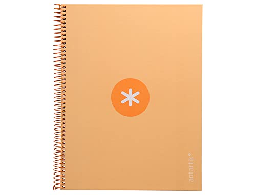Antartik Cuaderno espiral liderpapel a4 micro tapa forrada 80h 90 gr cuadro 5mm 1 banda 4 taladros amarillo cl