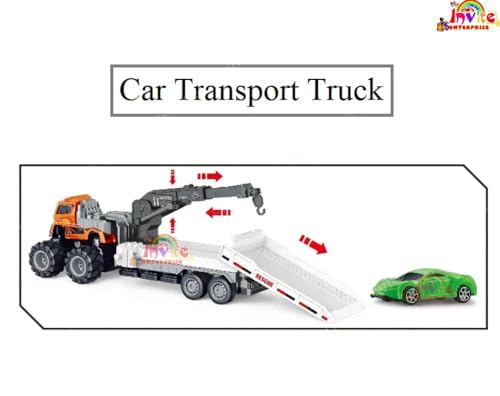 Image of 1:43 Metal Toys Alloy Diecast Truck Set Toy, Diecast Miniature Car Model (1:43 Car & Wooden Transport Truck)