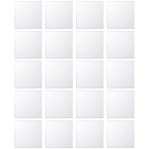 DRERIO 20 piezas de azulejos de espejo autoadhesivos acrílico pequeños espejos cuadrados para manualidades espejos de plástico espejos de mosaico para manualidades decoración bricolaje (10 x 10 cm) Cover
