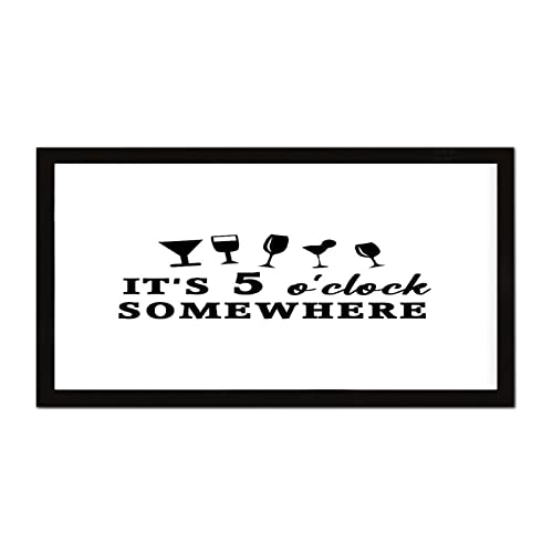 Cadeau décoration maison original plaque en bois vintage It's 5 O'clock Somewhere pour salon