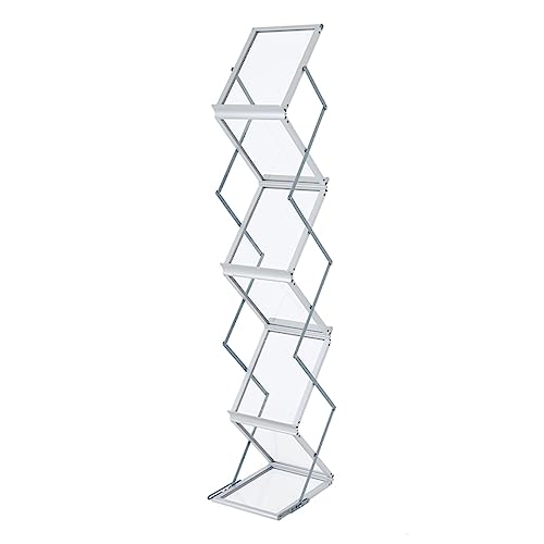 Porte-catalogue portable argenté et porte-revues réglable pliable - 2