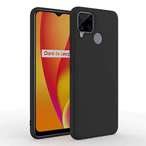 Image of Mobile Back Cover Case for Realme C15 (Silicone Case|CameraProtection|Black SC1510)