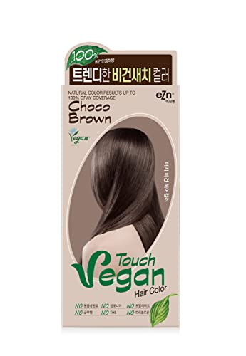 eZn Touch Ammonia-Free Hair Color (Choco Brown) - Permanent, Vegan, Cruelty-Free, No THB, No Phthalates, No Gluten, Up to 100% Gray Coverage