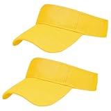 Rbenxia 2 Pieces of Adjustable Sport Visors Sun Visor Hats Cap Visors for Women and Men (CA/US, Alpha, One Size, Yellow)