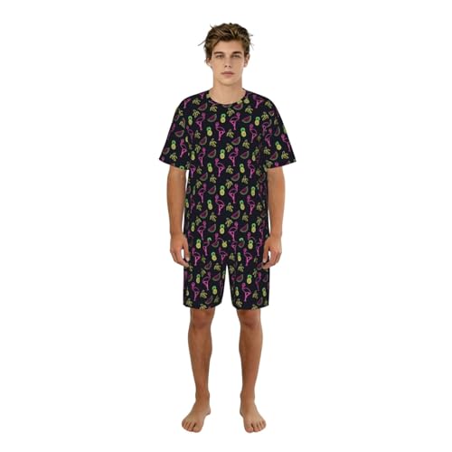 Pyjama homme manches courtes motifs ananas pour une sensation de vacances