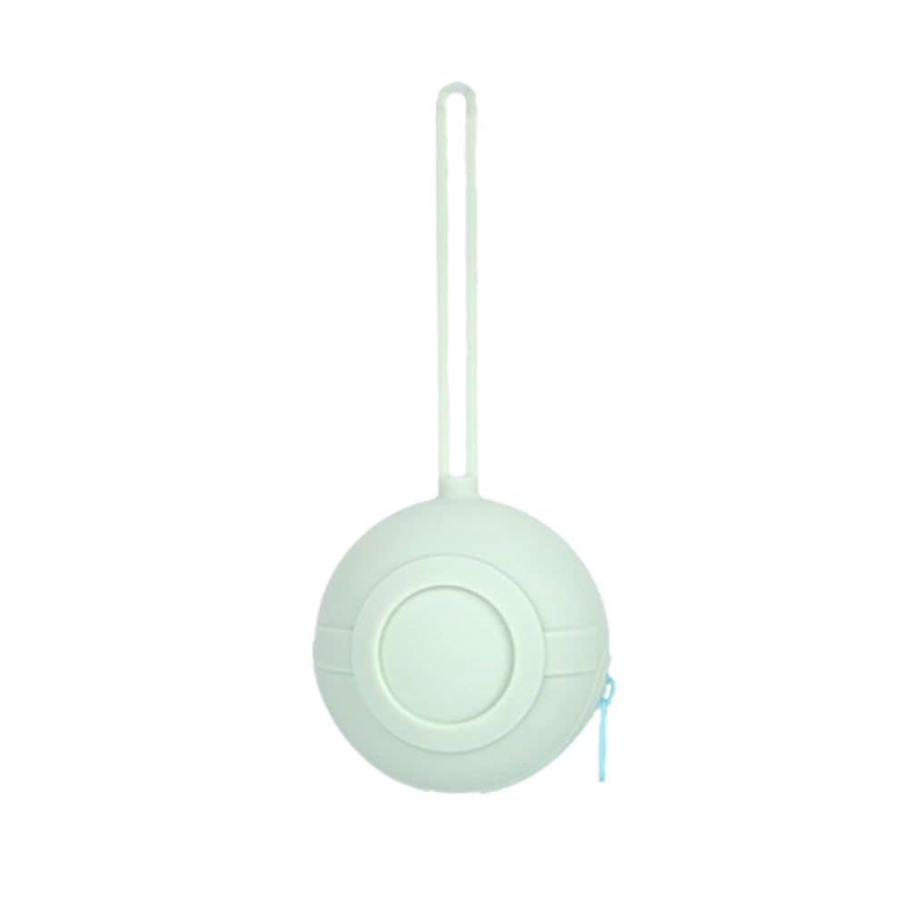 AMFSQJ Silicone Pacifier Holder Pacifier Case, Travel Baby Pacifiers Silicone Pouch with Secure Zip Closure and One Piece Lanyard Design, Portable Silicone Pacifier Container Case (Green)