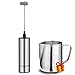 Milchschäumer, Turimon Batteriebetriebene Milchaufschäumer Elektrisch mit Milchkännchen Edelstah, Milk Frother Edelstahll, Elektrischer Milchaufschäumer Manuell mit Elektrischer Starker Motor