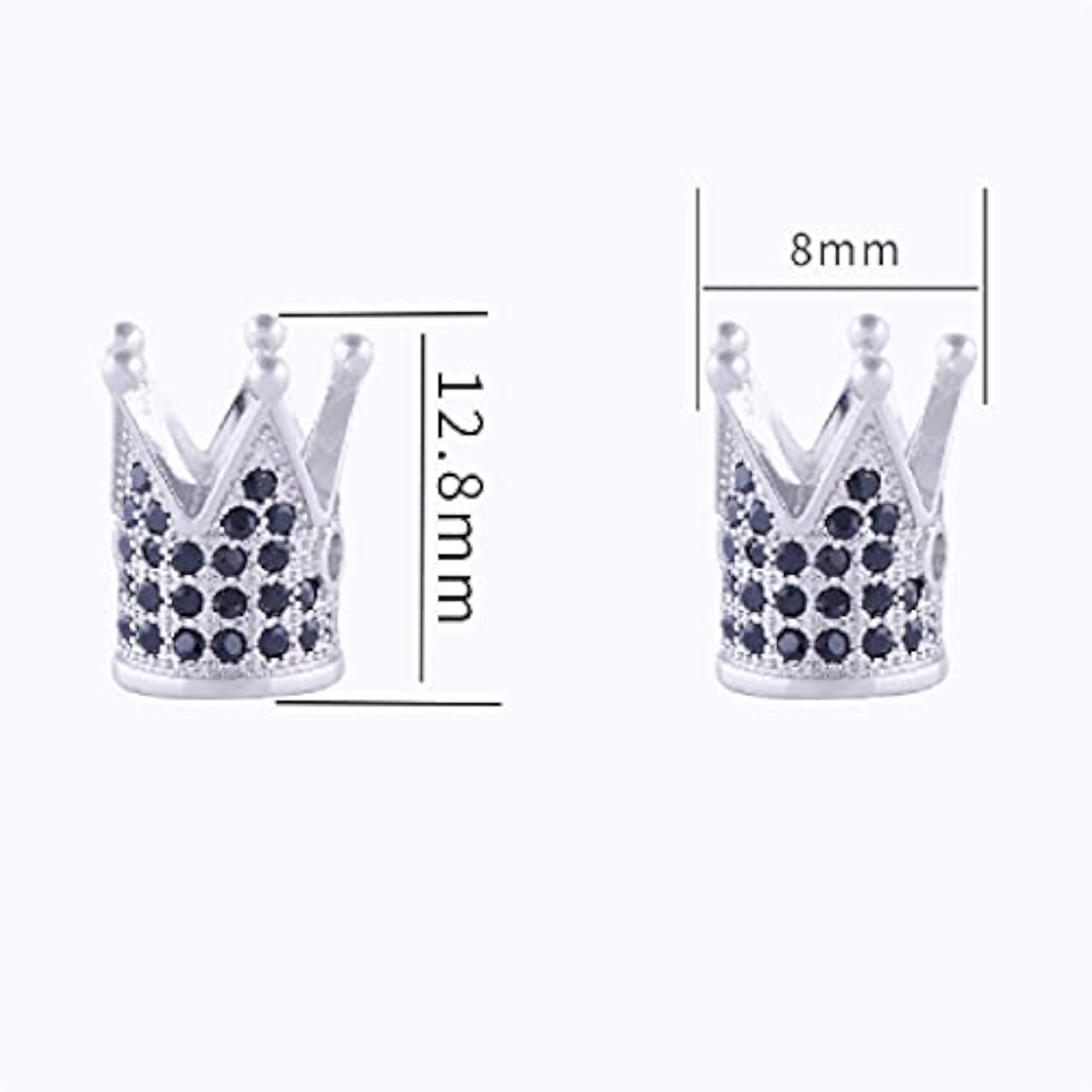 Multicolor Rhinestone Crown Beads for Necklace Making