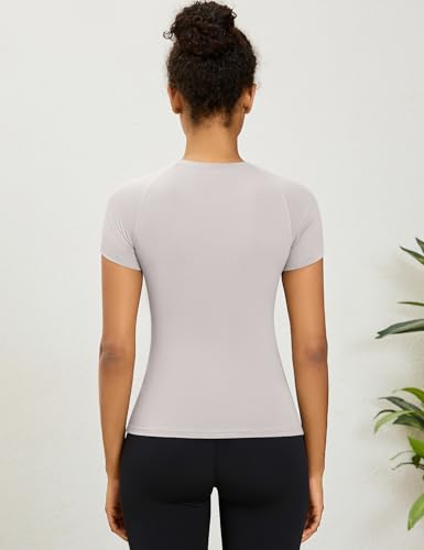 Rapbin Womens Gym Tops Workout Running Yoga Sports Shirts Short Sleeve Athletic Exercise Quick Dry Breathable T-Shirt - Image 5