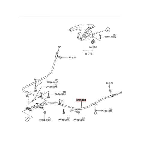 Evite fallos en ITV con el cable freno mano trasero Mazda GG 2002-2012 OEM 44410 4