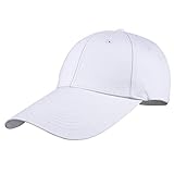 Sportmusies Ajustable Extra Long Bill Baseball Cap Men Women 100% Cotton Visor Hat White