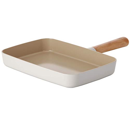 Fika NEOFLAM Brunch Pan for Stovetops and Induction | Wood Handle | Made in Korea (11.4 inches X 8 inches)