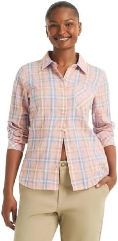 Nautica Womens Button Front Long Sleeve Roll Tab Shirt