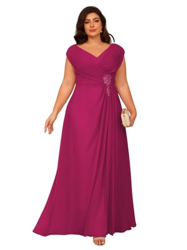 Image of Clothfun Simple V Neck Mother of The Bride Dresses Lace Appliques Chiffon Sleeveless Mother of The Groom Dress CYN014